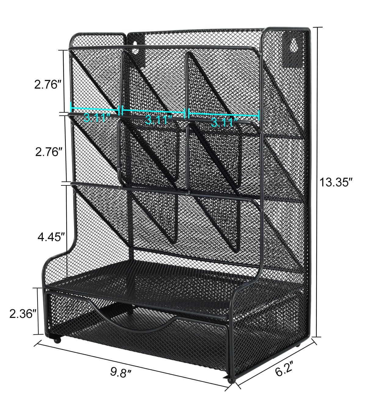 PAG-Mass Desk Organizer with Drawer Office Supplies and Accessories Storage Caddy Hanging Wall