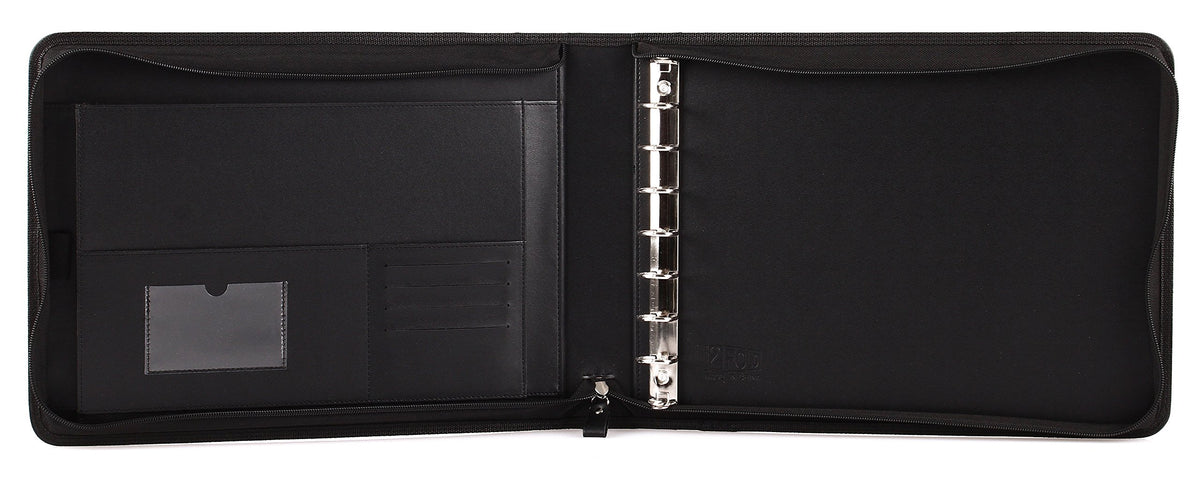2Fold Zippered Business Checkbook Binder - 7 Ring Binder for Business Checks with Built-in
