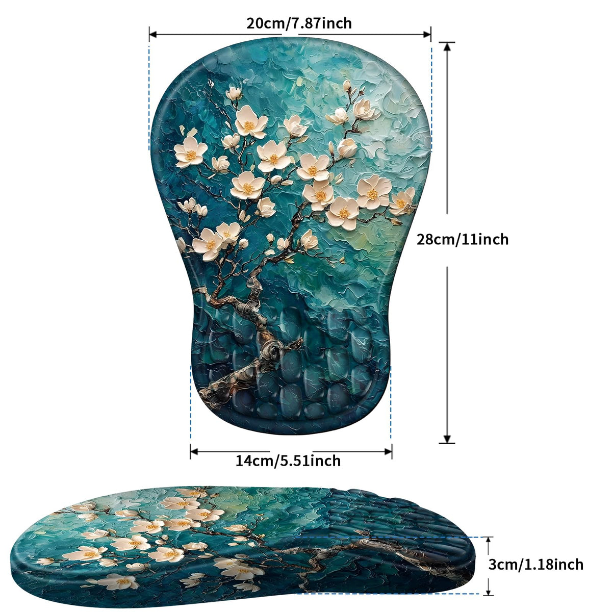 YIWEI Ergonomic Mouse Pad with Wrist Rest for Carpal Tunnel Pain Relief