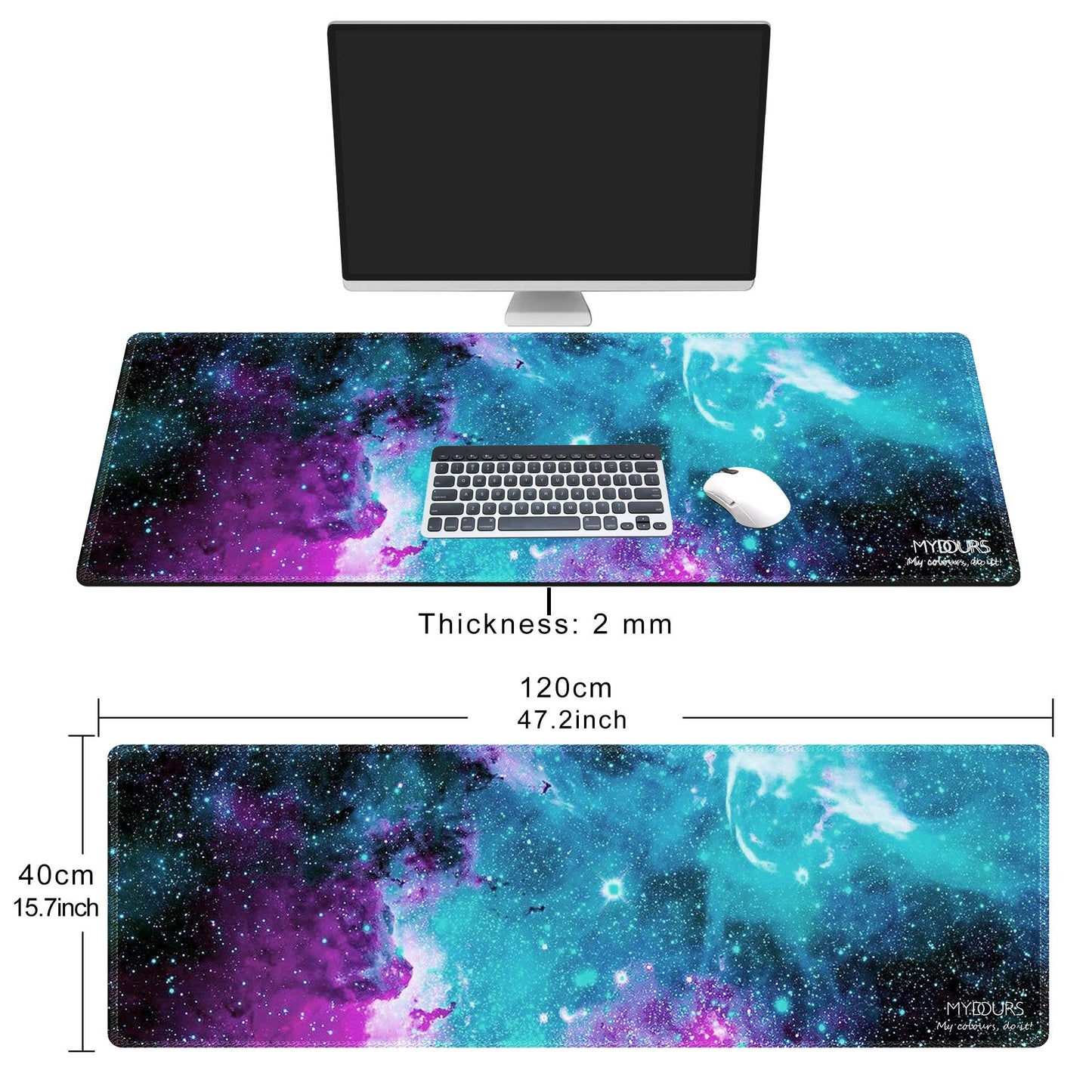 Mydours XXL Gaming Mouse Pad 48x16 Inches, Extra Large Mouse Pad with Fabric & Non-Slip Rubber