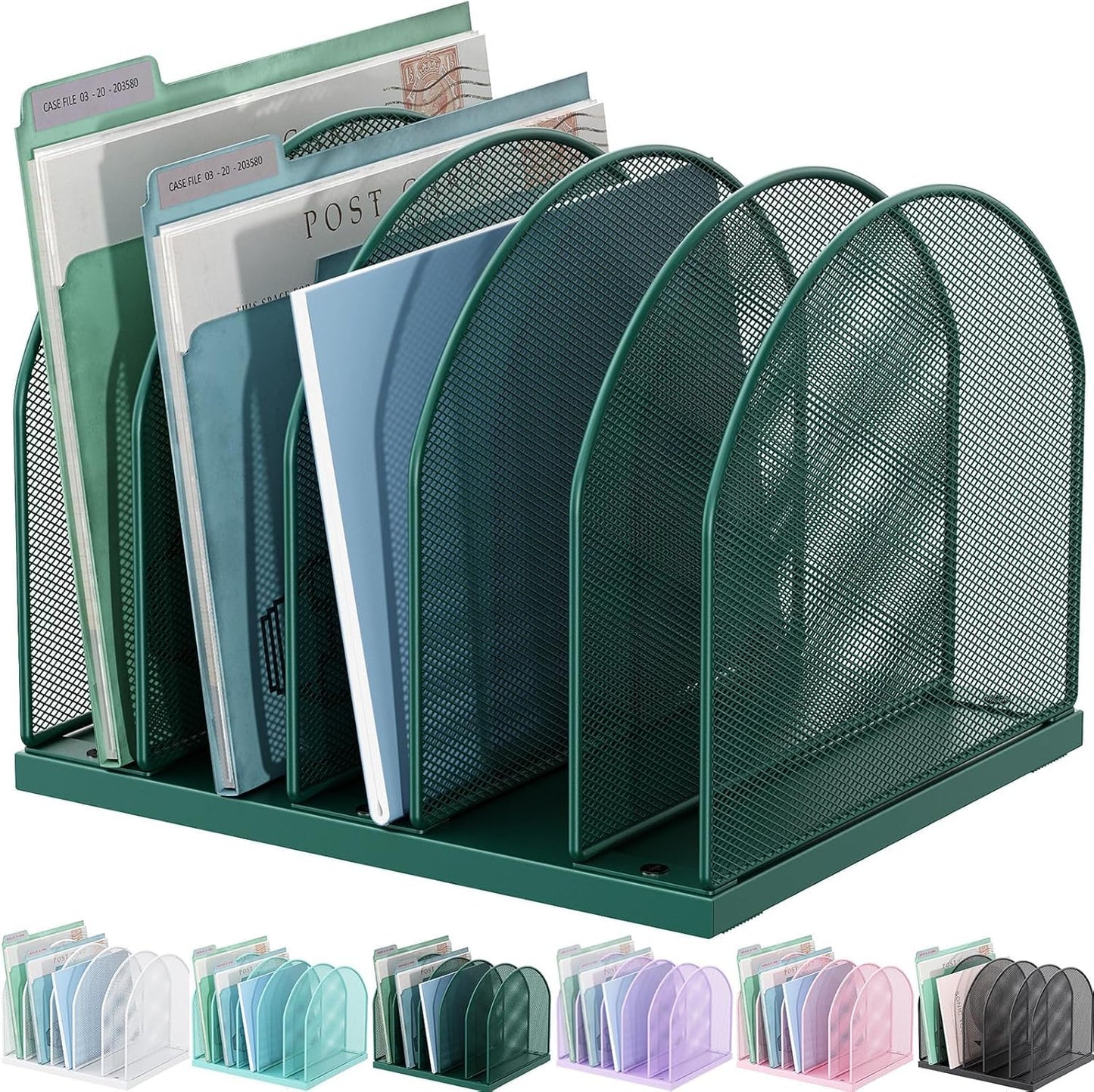 gianotter Desktop File Organizer with 5 Compartments