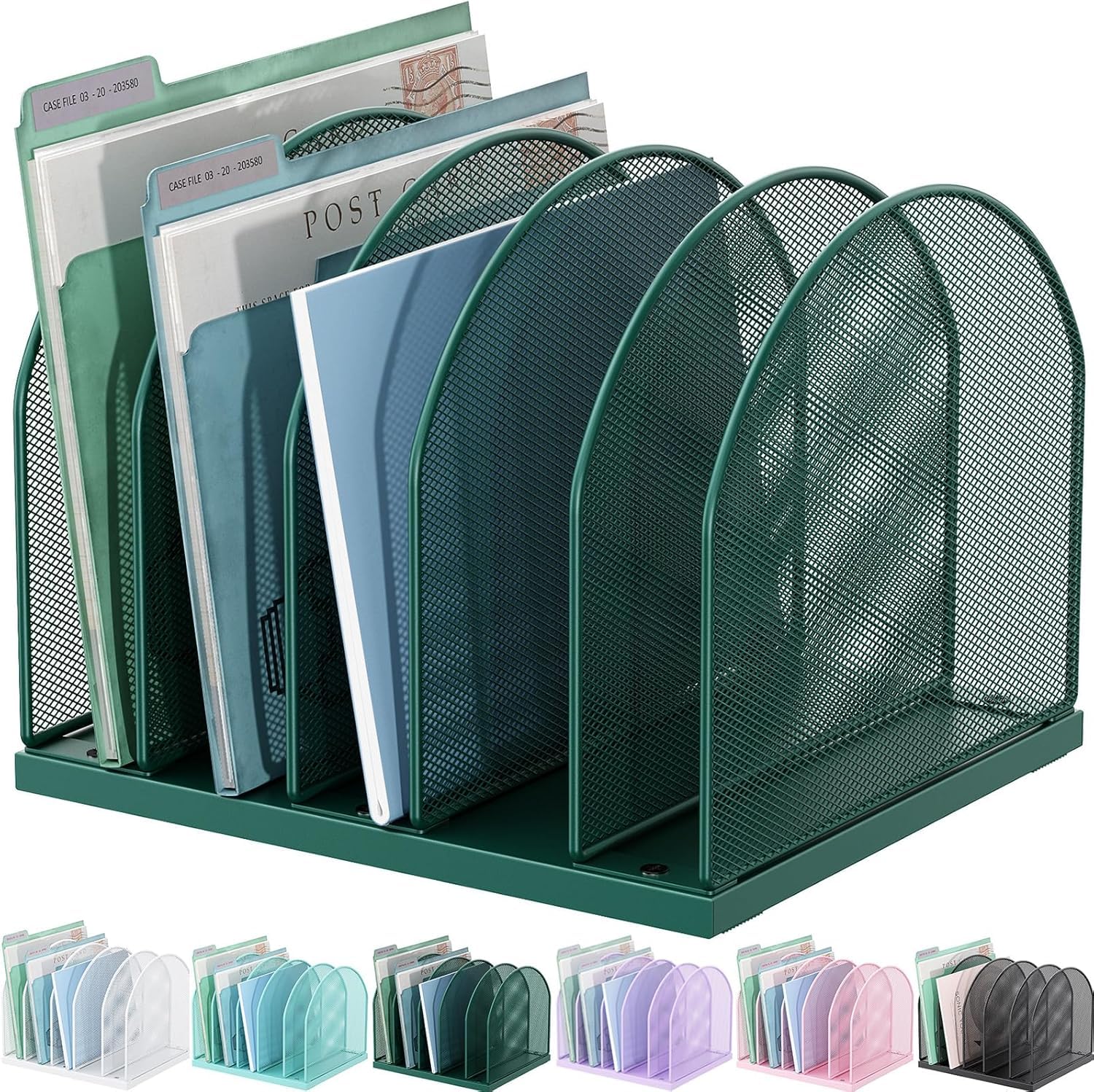 gianotter Desktop File Organizer with 5 Compartments