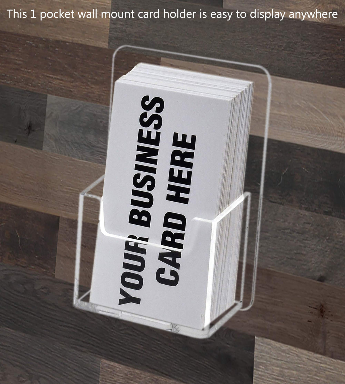Marketing Holders 4 Pack Business Card Holder Clear Acrylic Wall Mount for 2" x 3.5" Vertical