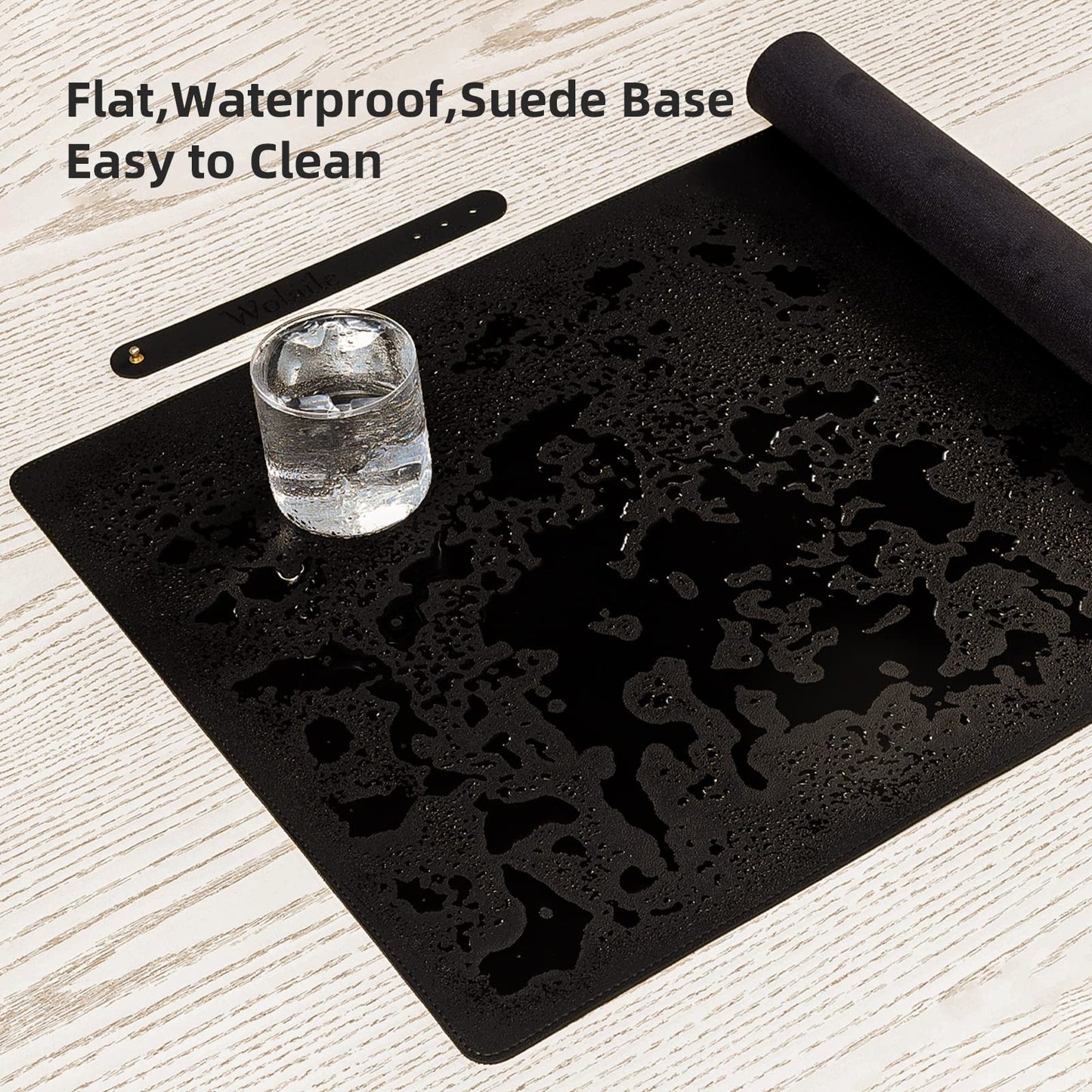 Leather Desk Pad,Wolaile 36x17 inch Large Mouse Pad,Waterproof Non-Slip Writing Desk