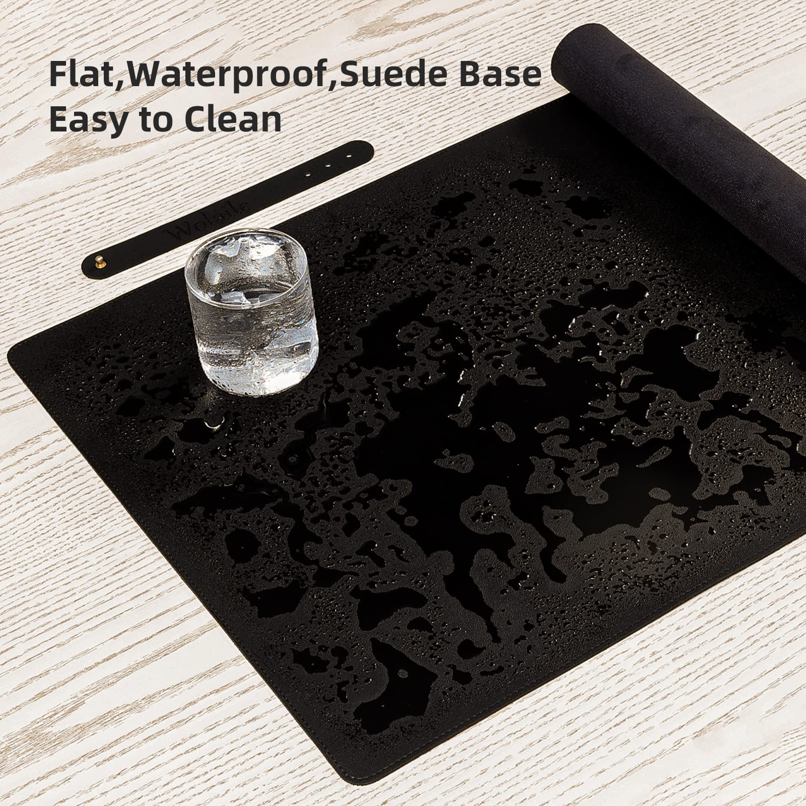 Leather Desk Pad,Wolaile 36x17 inch Large Mouse Pad,Waterproof Non-Slip Writing Desk