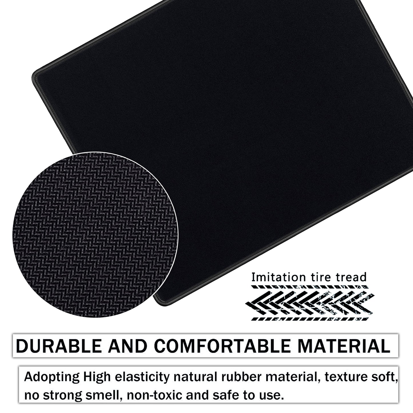 SaiTech IT 20-Pack Mouse Pads, Stitched Edges, Non-Slip Base, Black