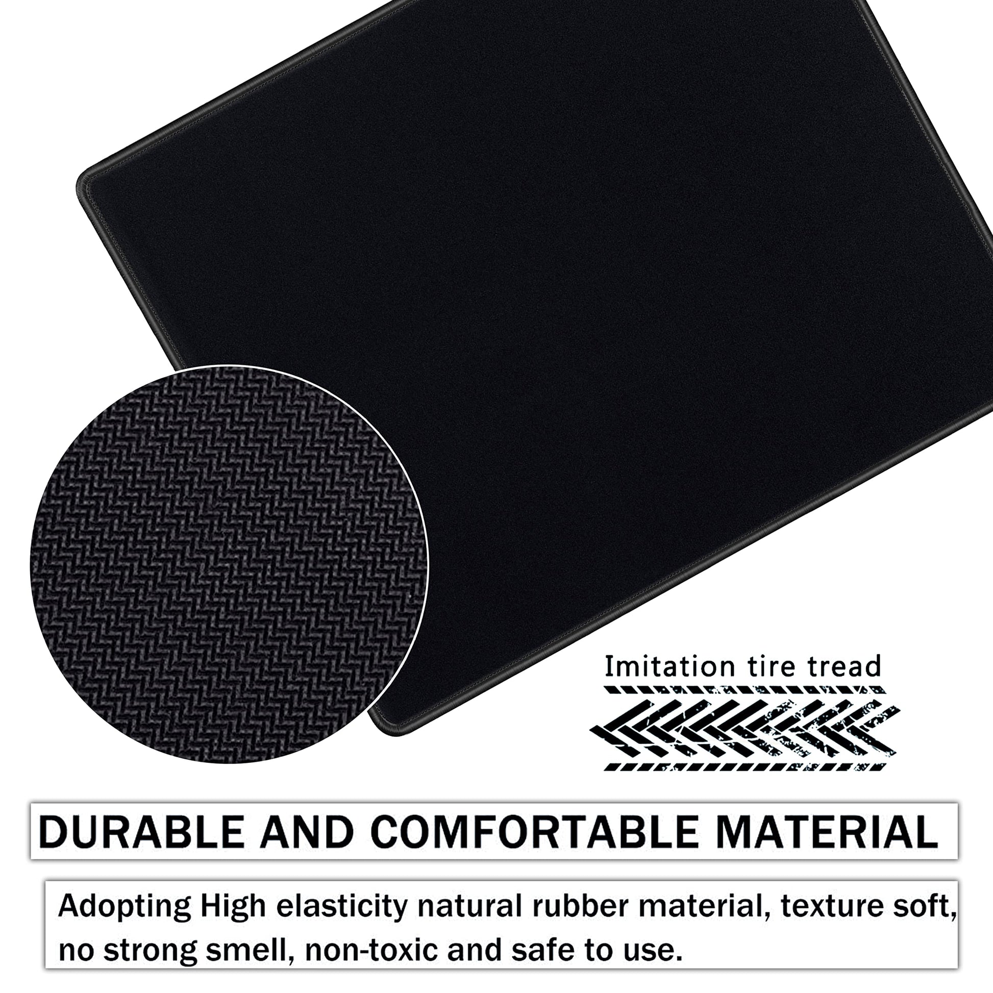 SaiTech IT 20-Pack Mouse Pads, Stitched Edges, Non-Slip Base, Black