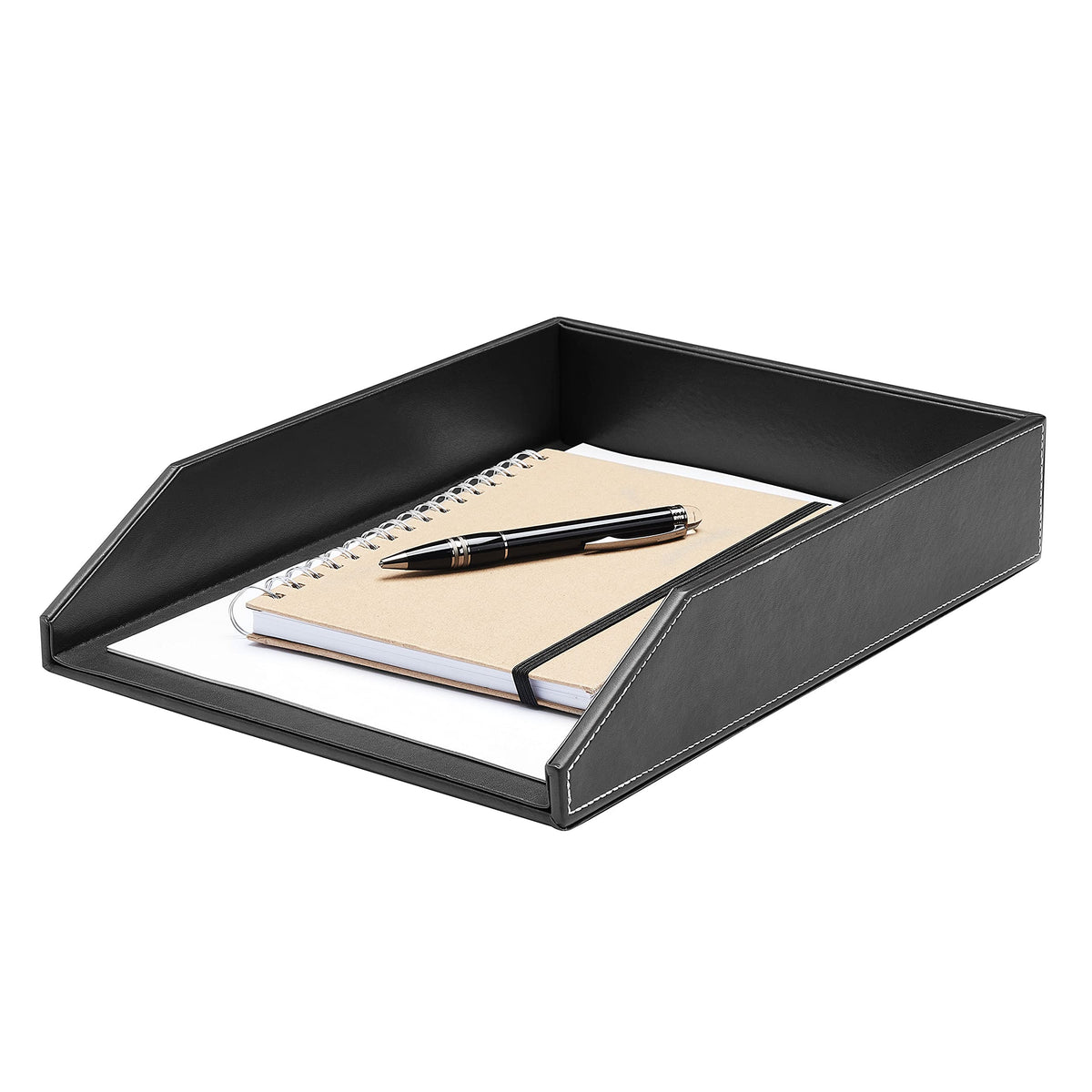 Gallaway Leather Letter Tray Organizer - PU Leather Desk Tray, Perfect for Office Organization