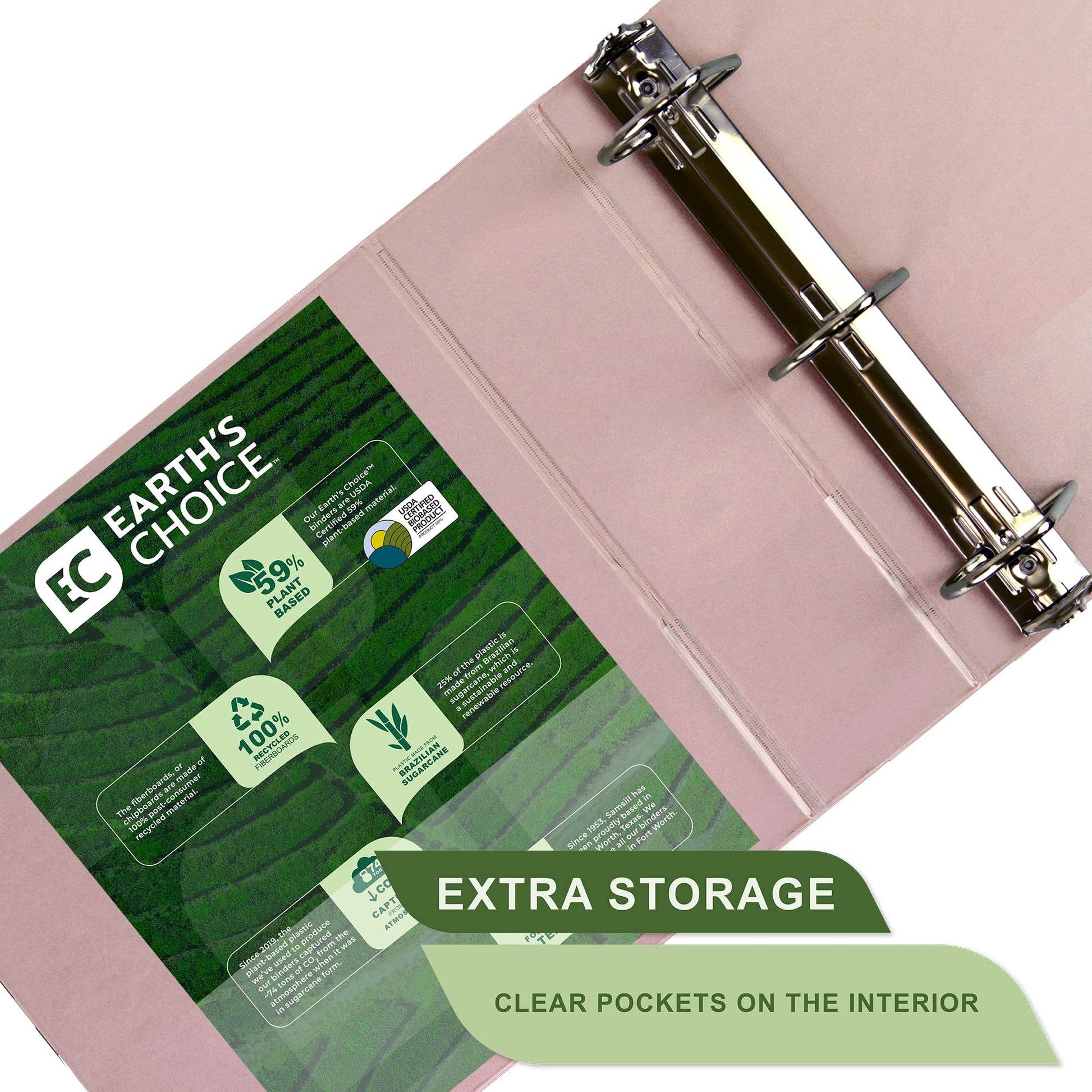 Samsill Plant-Based 3 Inch Durable D-Ring, View Binder, Eco-Friendly, USDA Certified Biobased, 2