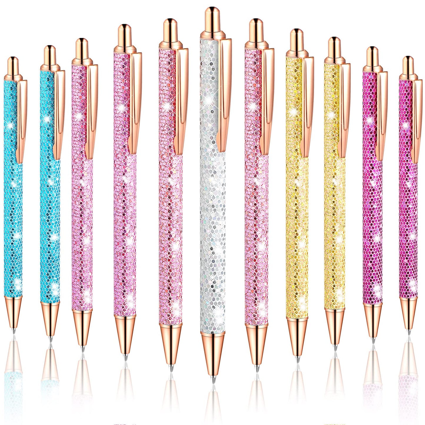 Epakh 11 Pcs Fancy Pens for Women Glitter Sparkly Pretty Pen, Scale Style
