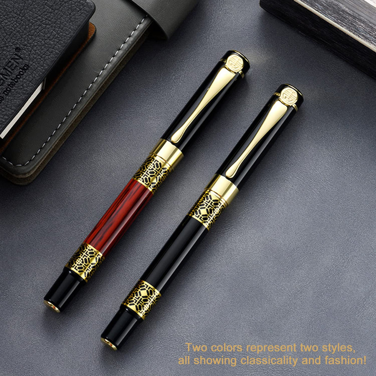 YIVONKA Ballpoint Pen Black Refill,Classical retro style Luxury Pen,Best Ball Pen Gift Set for Men