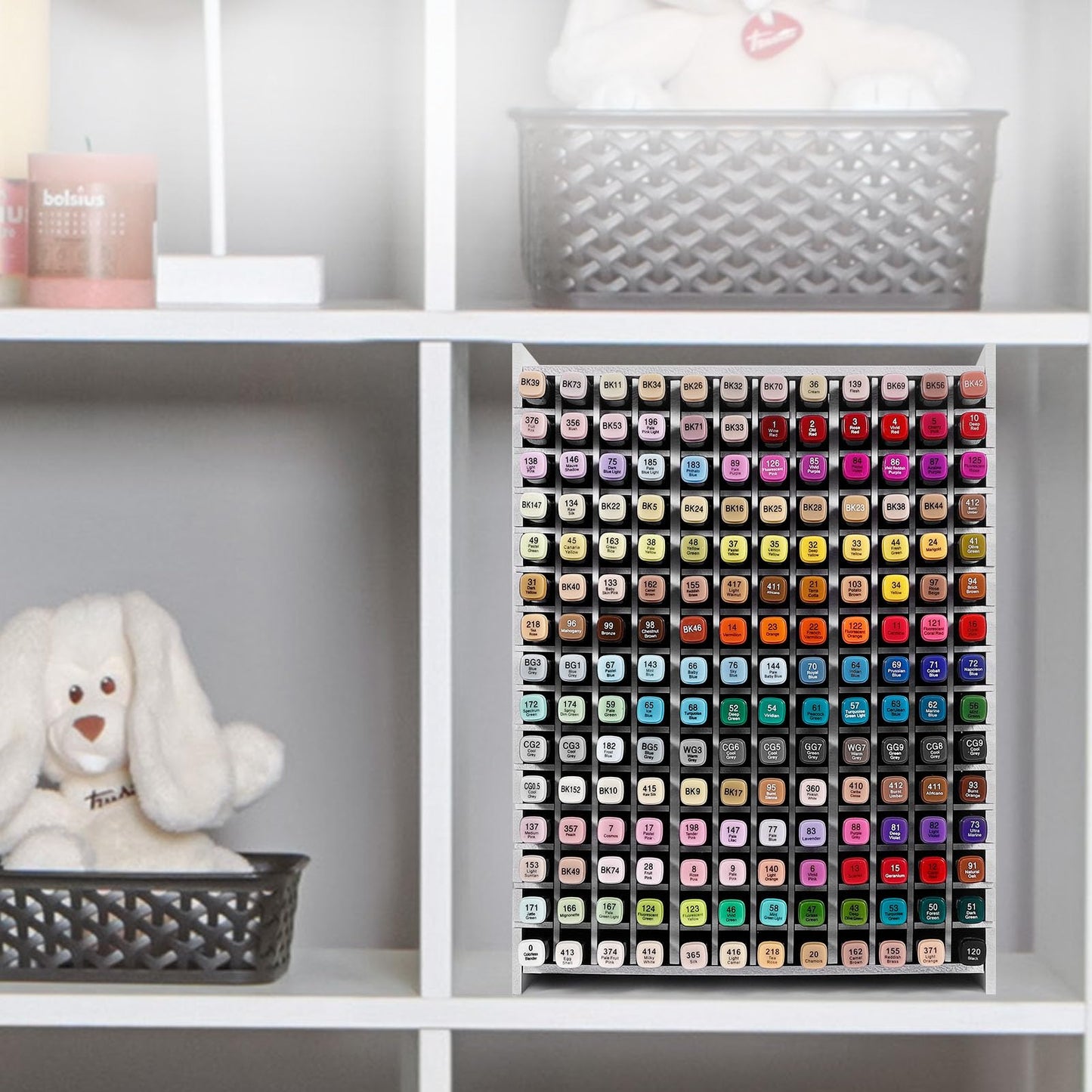 Yrangee Marker Organizer for Desk,180 Slots Marker Storage with Divider