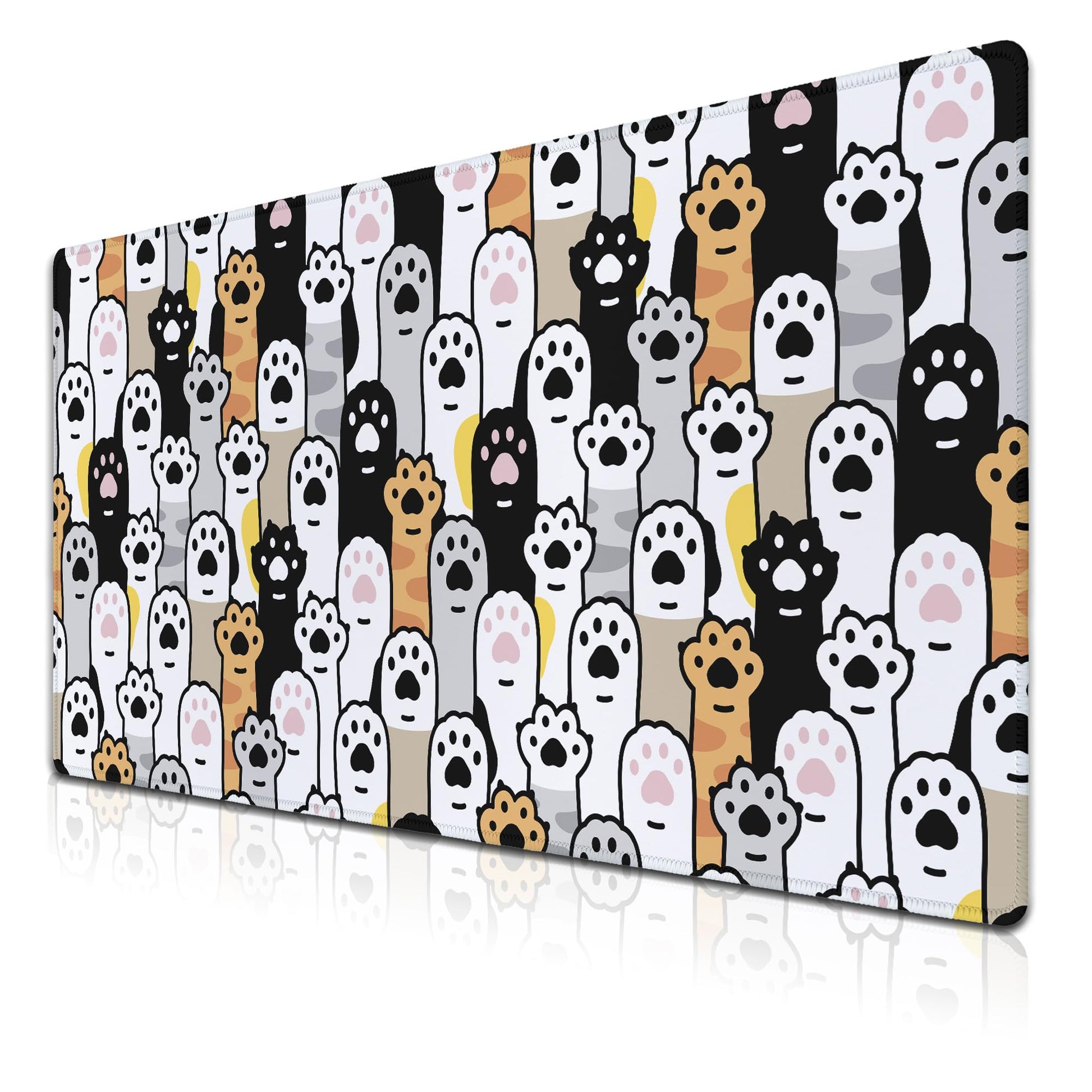 Samgula Office Desk Pad Cat Paws Cute Mouse Mat Large Gaming Mouse Pads Desk Mouse Pad Long Desk