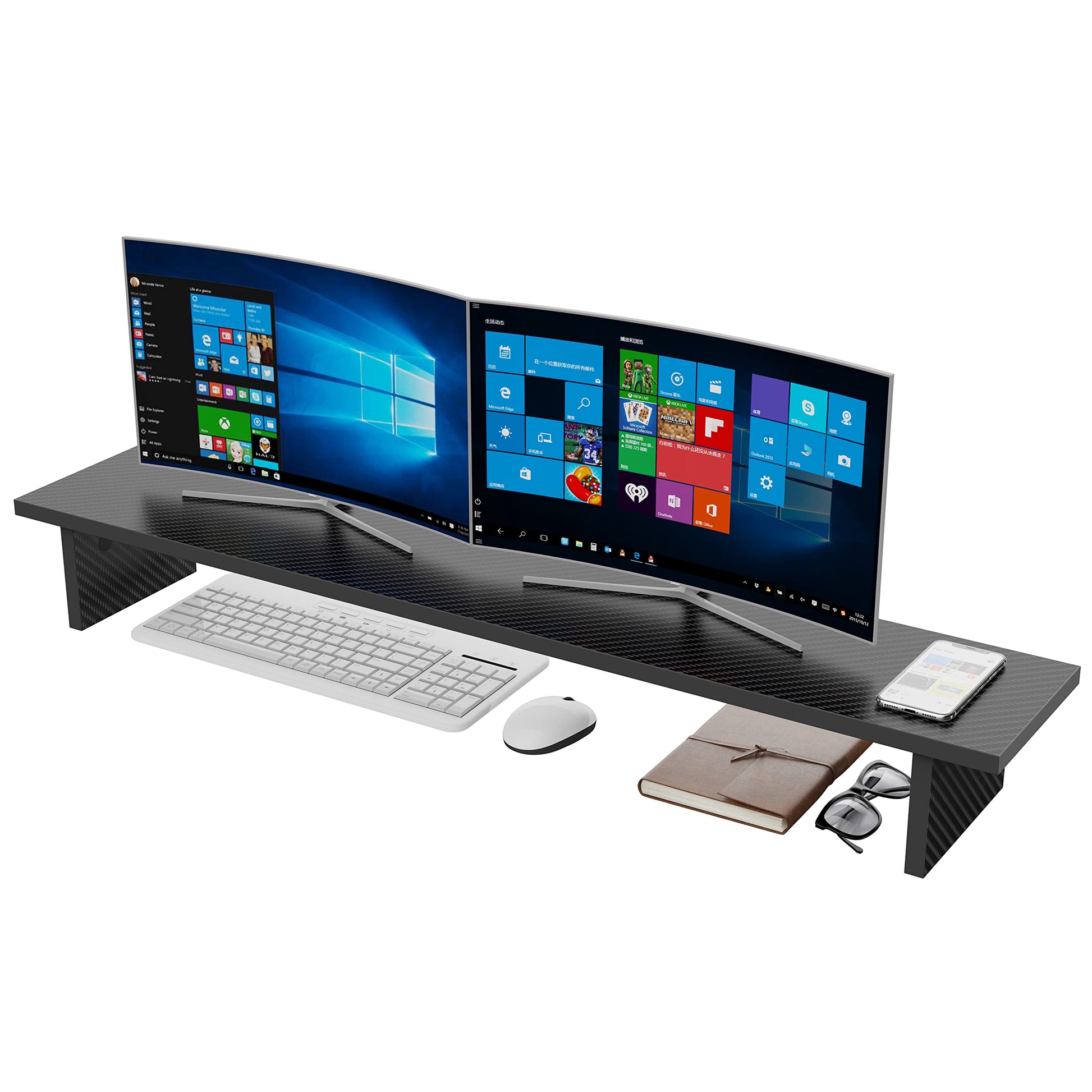 EUREKA ERGONOMIC Dual Monitor Stand Adjustable Carbon Fiber