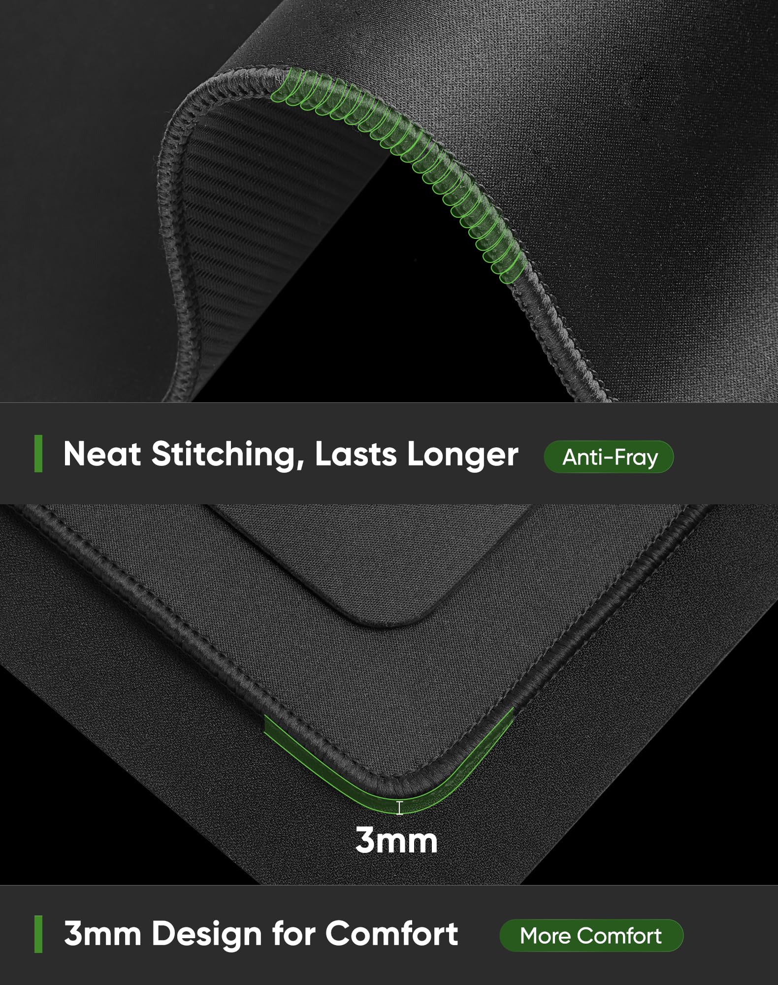 ALOANES Large Gaming Mouse Pad with Non-Slip Rubber Base,Stitched Edge,Desk mat for Laptop,Computer