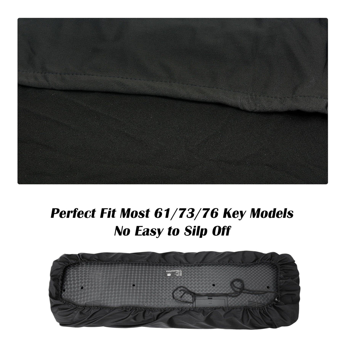 LIGICKY Stretchable 61 & 73 & 76 Keys Digital Piano Keyboard Dust Cover, Black