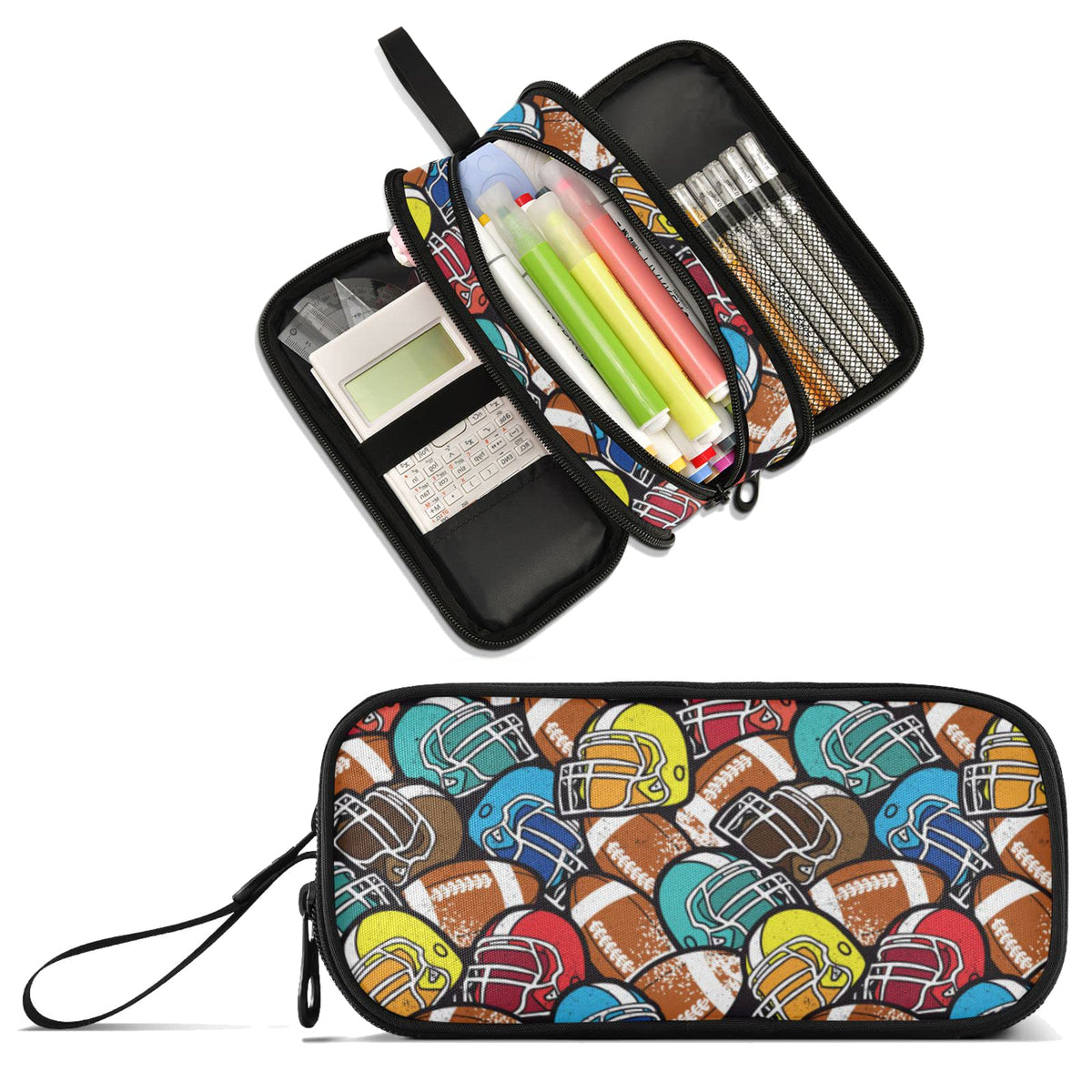 XUWU Football Large Capacity Pencil Case Pencil Pouch Pen Box