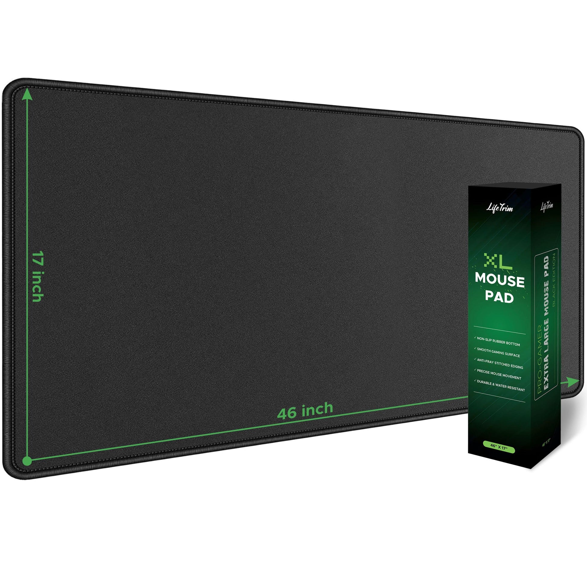LifeTrim Huge 46”x17” 5mm Gaming Mouse Pad Large Mouse Pad for Desk Gaming Giant Black XXL Thick