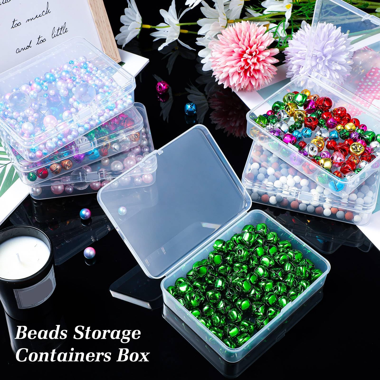 Jetec 30 Pieces Small Clear Plastic Storage Box, 4.5 x 3.3 x 1.2 Inch