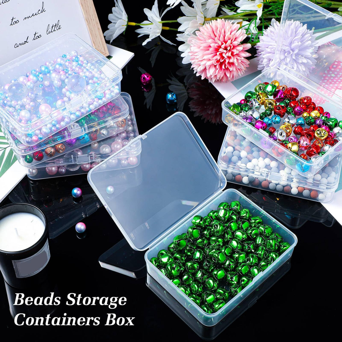 Jetec 18 Pieces Small Clear Plastic Storage Box, 4.5 x 3.3 x 1.2 Inch
