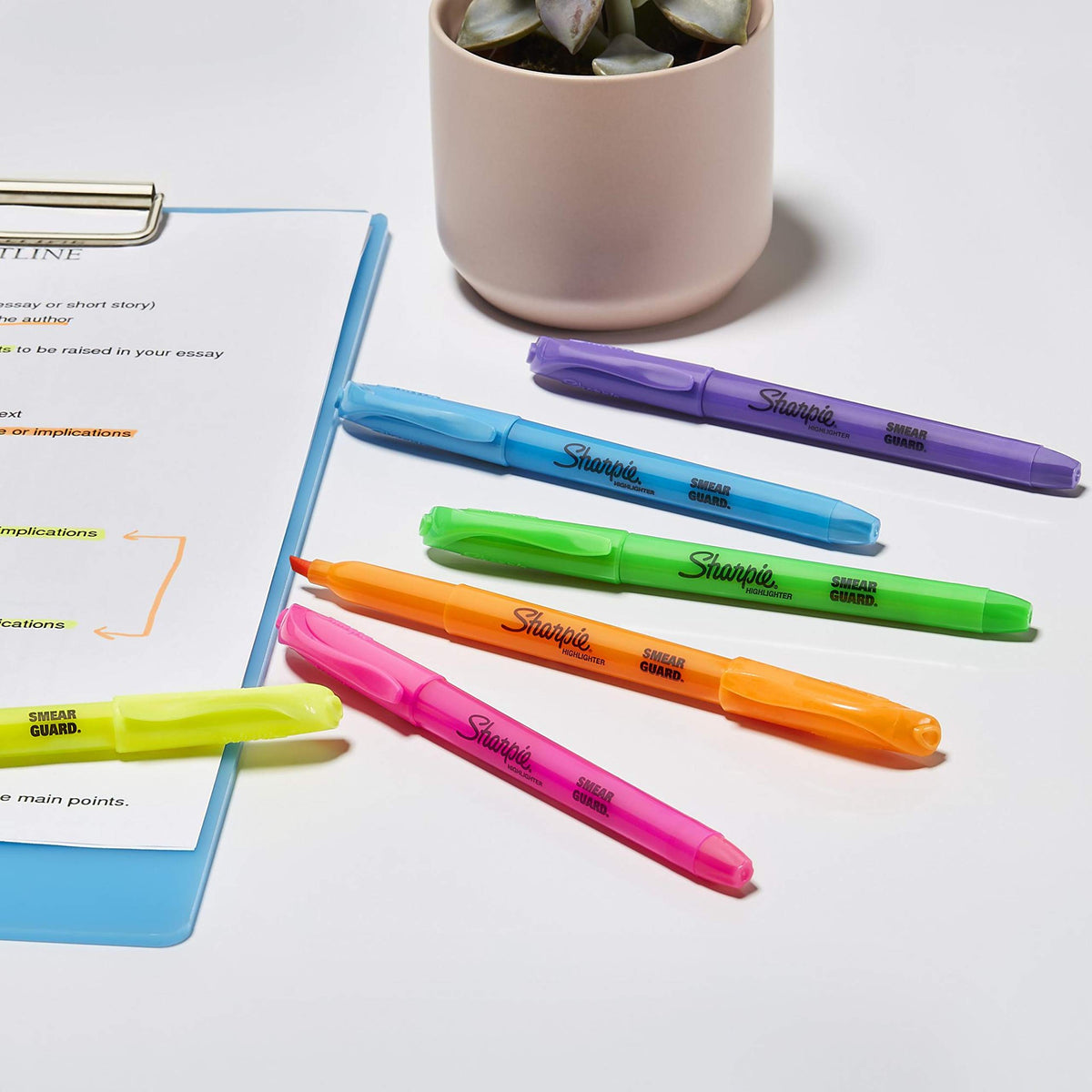 Sharpie Pocket Highlighters Narrow Chisel Tip Highlighter Marker Set Pack Of 36 In 6 Assorted