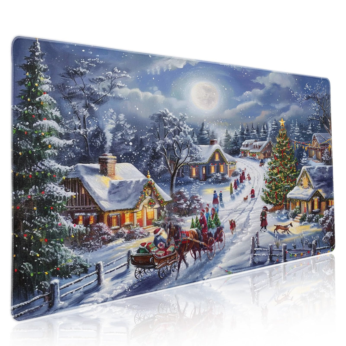 Christmas Gaming Mouse Pad XXL Xmas Tree Deer Snowflake Extended Winter Holiday Large Mat Mousepad
