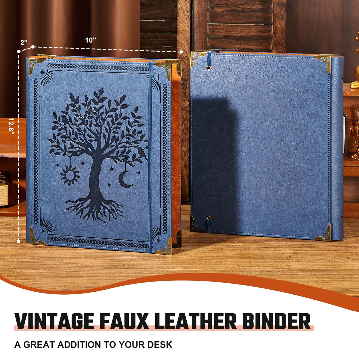 Ovesmusl PU Leather 3 Ring Binder 1.5 Inch Fits 8.5"x11" Letter Size Paper