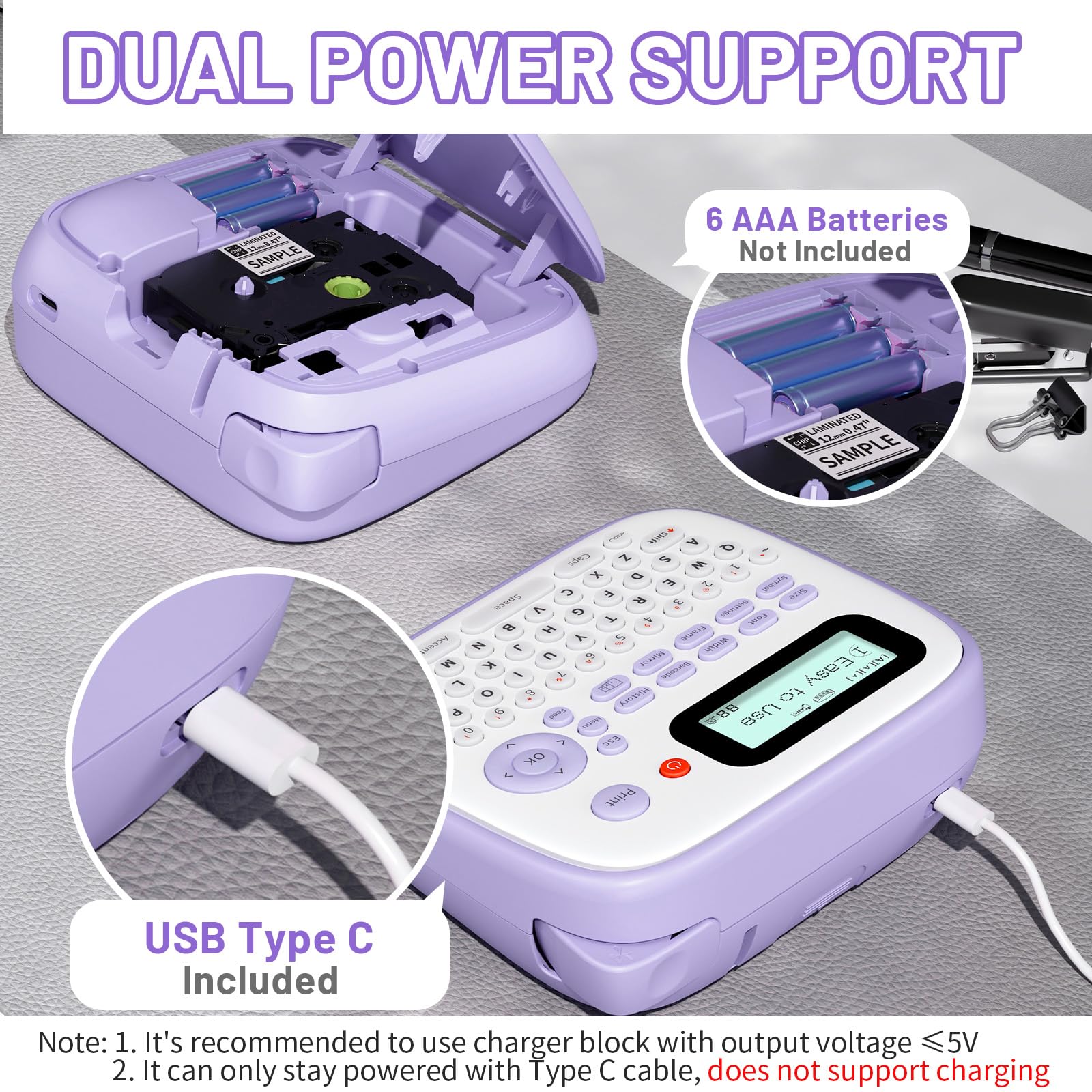 EazeID D210S Label Maker Machine with-Tape, Label Maker Waterproof-Labels
