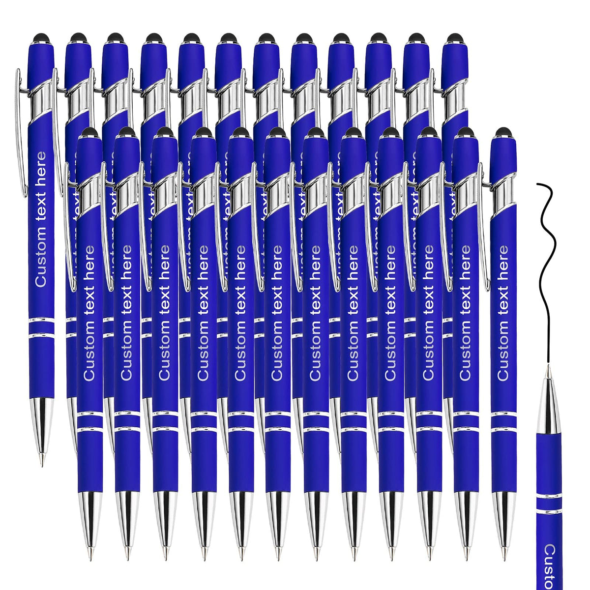 Amlion Custom Pens Personalized Bulk, Customized Ballpoint Pens with Stylus Name Message Logo