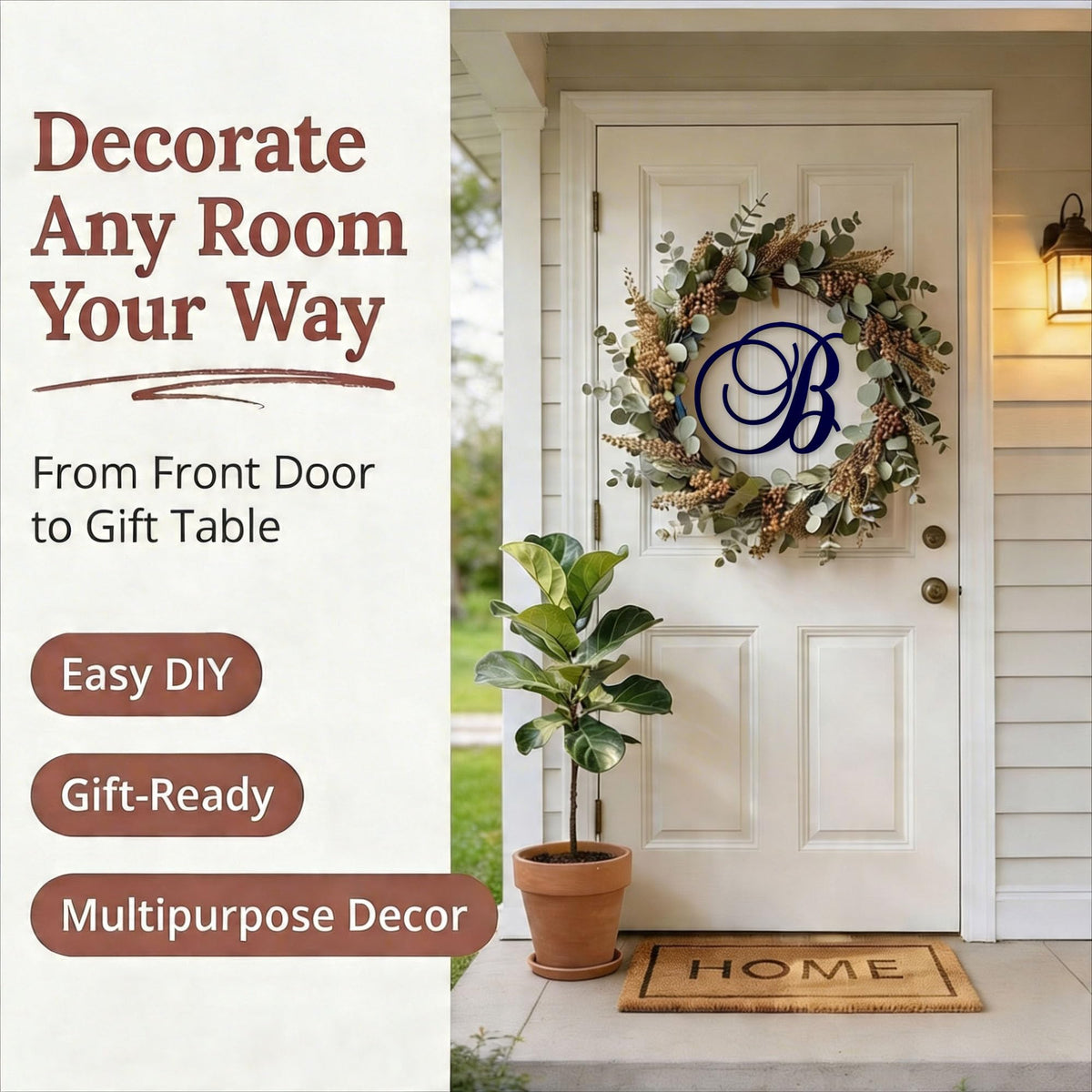 Jess and Jessica Wooden Letter B, 24" Long x 1/4" Thick – Large Wooden Letters for Wall Decor