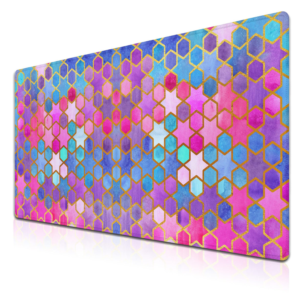 Samgula Large Desk Pad Purple Pink Full Desk Mat, Keyboard Gaming Mouse Pad Women Office Decor Big