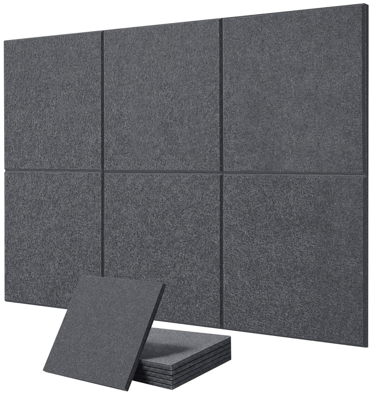 G Gamit Felt Wall Tiles Bulletin Board Large Cork Board Alternative 6 Pack 11.81”x11.81”x0.47” Felt