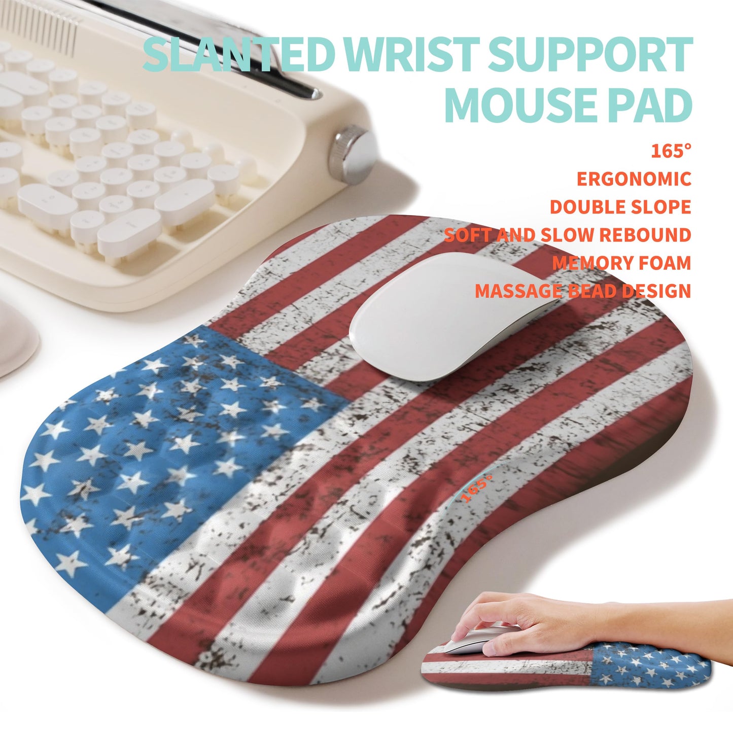 KUOSGM 2-in-1 Ergonomic Set, Wave Rise Keyboard Wrist Rest and Massage Bulge Slope Mouse Pad Wrist