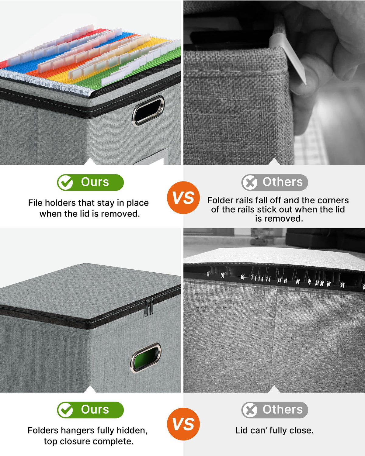 Oterri File Box Small 1-Pack Mesh Pockets Hanging Organizer for Letter-Size