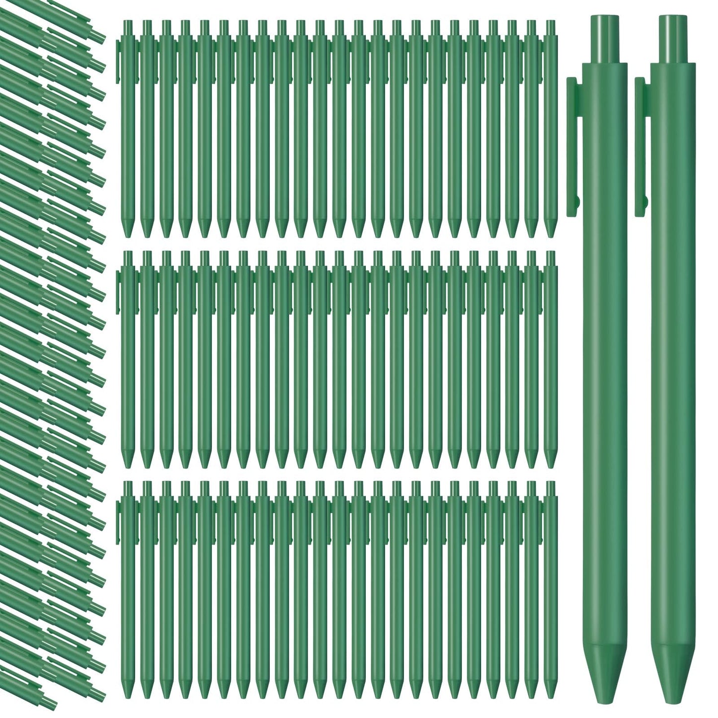 Fulmoon 50 Pcs Cute Pens Retractable 1.0mm, Avocado Green Black Ink