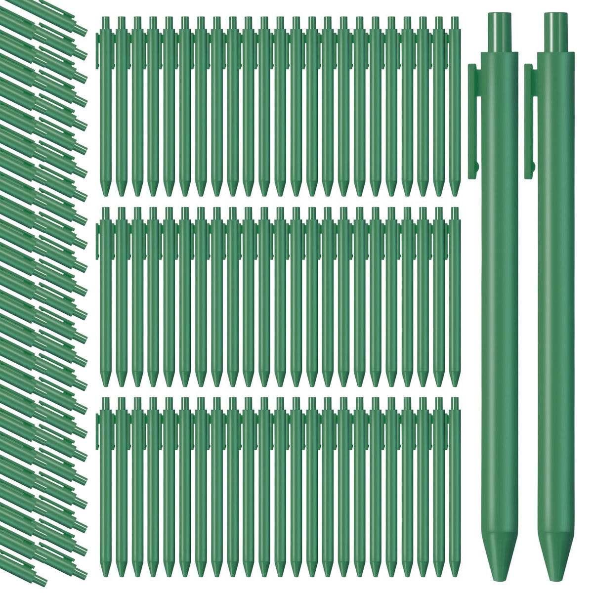 Fulmoon 50 Pcs Cute Pens Retractable 1.0mm, Avocado Green Black Ink