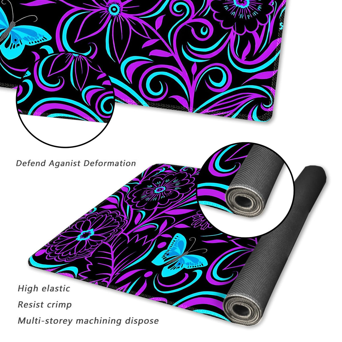 ARTSO Purple Large Gaming Mouse Pad with Stitched Edges, 35.4" x 15.7" Large Extended Computer Pad