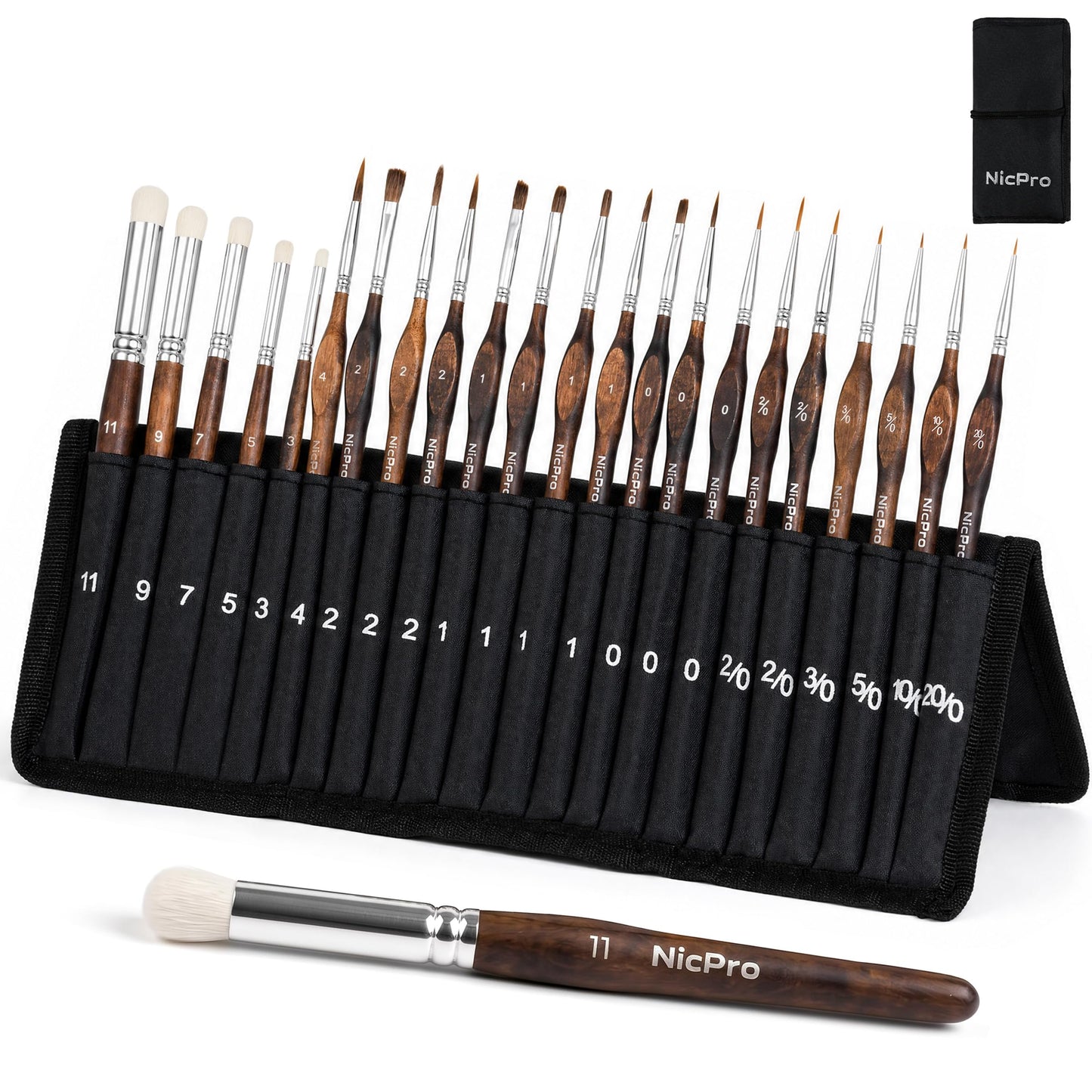 Nicpro 22 PCS Kolinsky Sable Miniature Paint Brushes Dry Brush