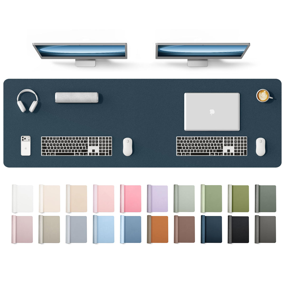YSAGi Leather Desk Protector, Office Mat, Large Mouse Mat, Non-Slip PU Leather Blotter, Laptop Desk