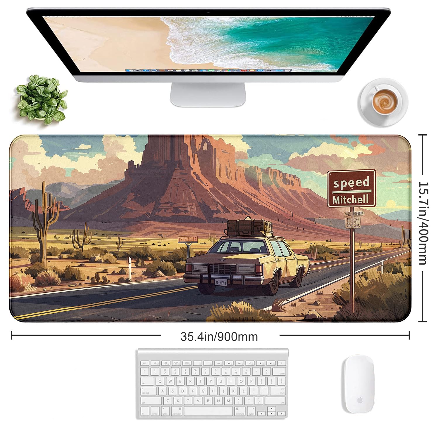Natural Mountain View Gaming Computer Keyboard Pad, Computer Mouse Pad