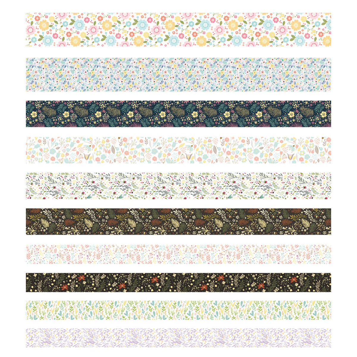 YUBX Creative Washi Tape Set 10 Rolls Gold Foil Print Decorative Masking Tapes for Arts, DIY