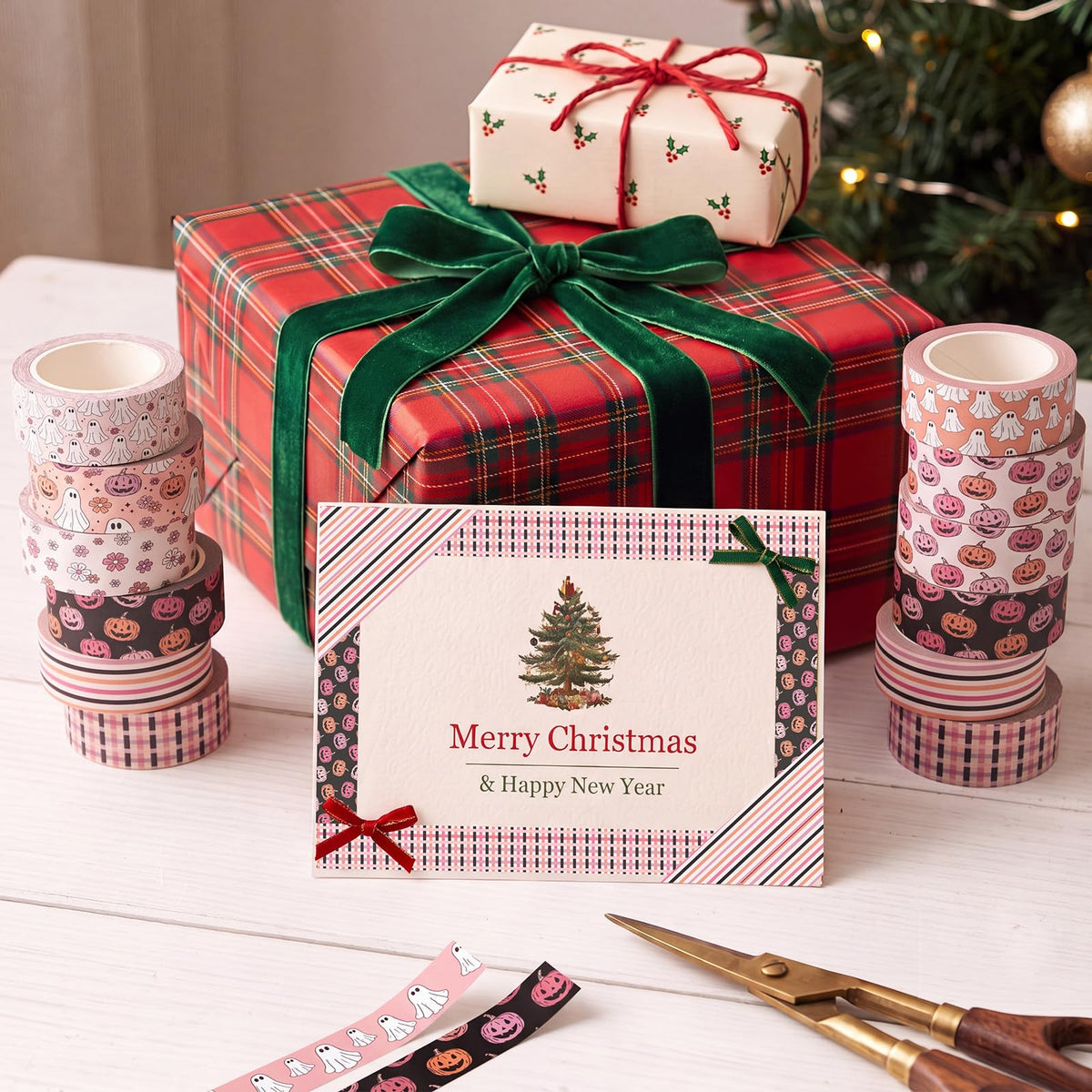 YooNotee 12 Rolls Floral Washi Tape Set,Pink,Halloween