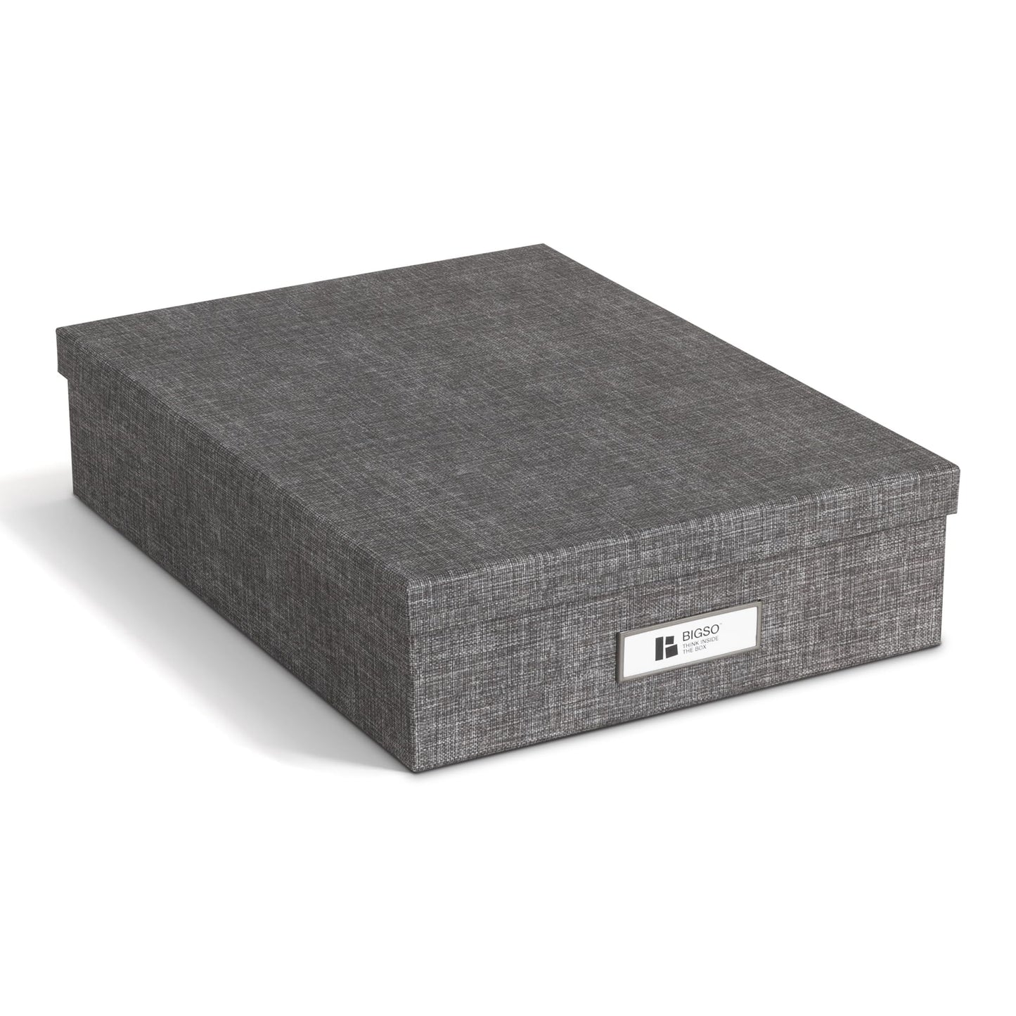 Bigso Oskar Canvas Fiberboard Document Letter Box for Important Paperwork A4 or Letter Size