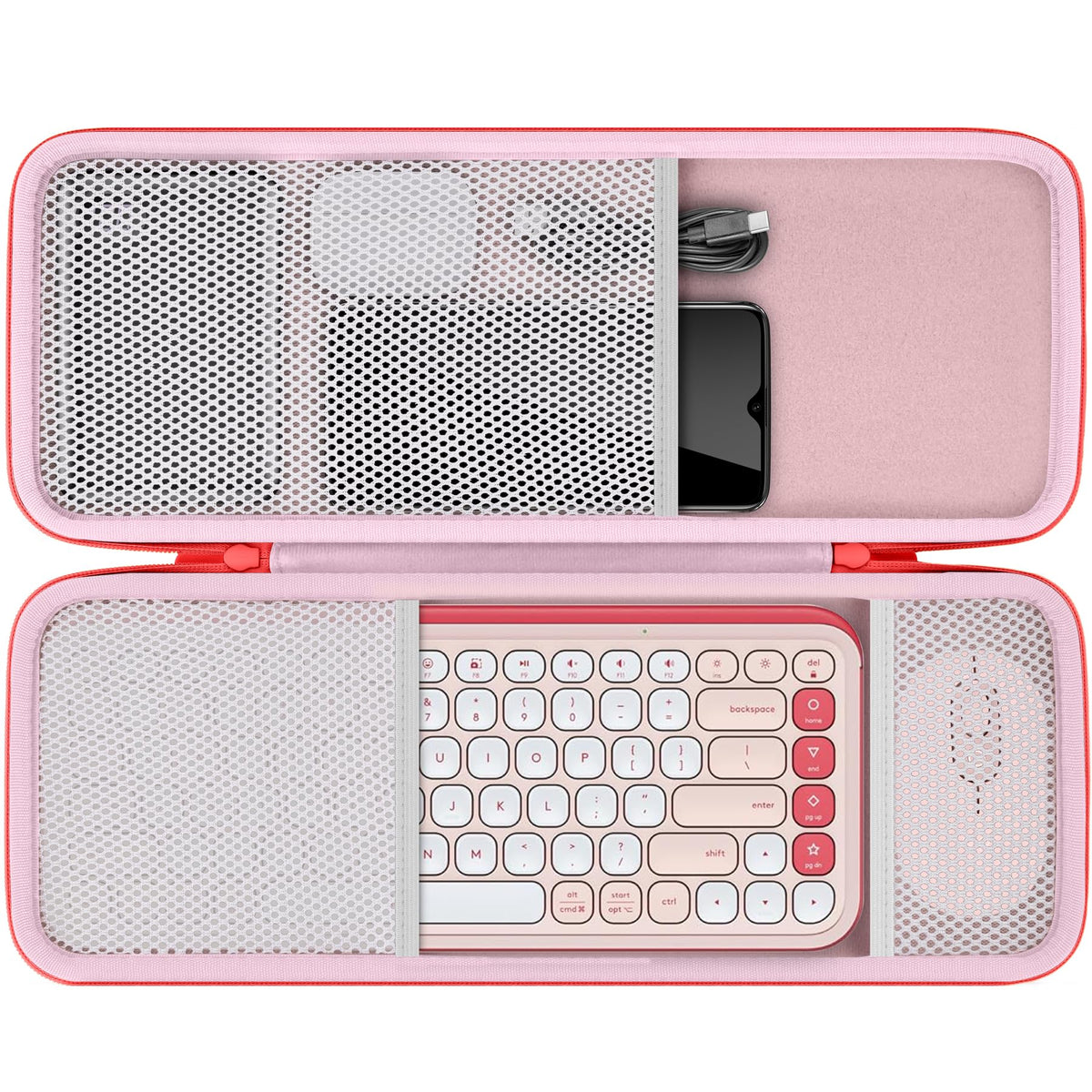 co2CREA Hard Case for Logitech POP ICON Keyboard & Mouse Combo, Rose