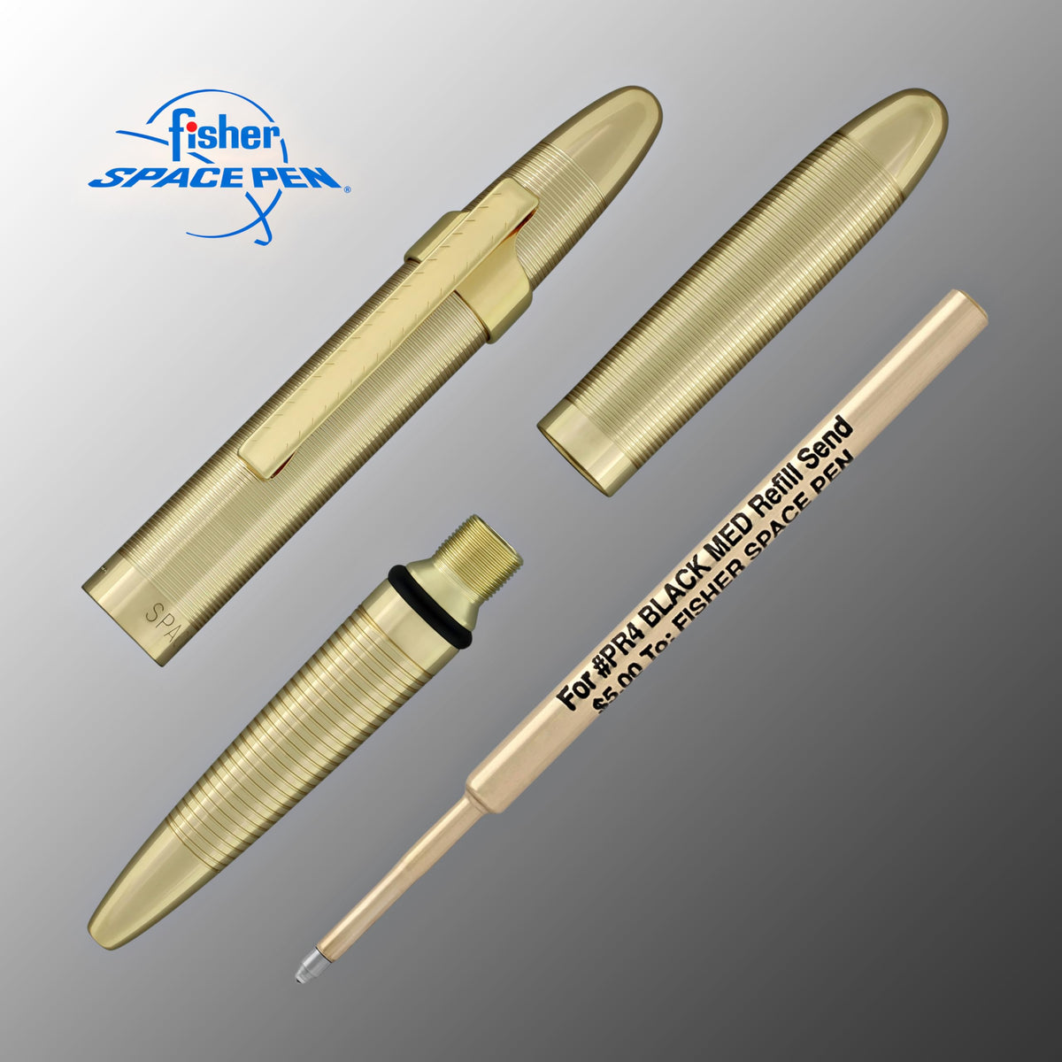 Fisher Space Pen Bullet Pen - 400 Series - Lacquered Brass - Gift Boxed