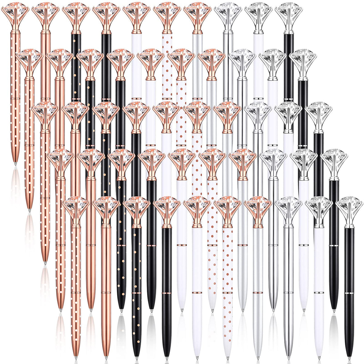 Leinuosen 50 Pcs Diamond Bridal Showers Pen Bulk, Classic Color