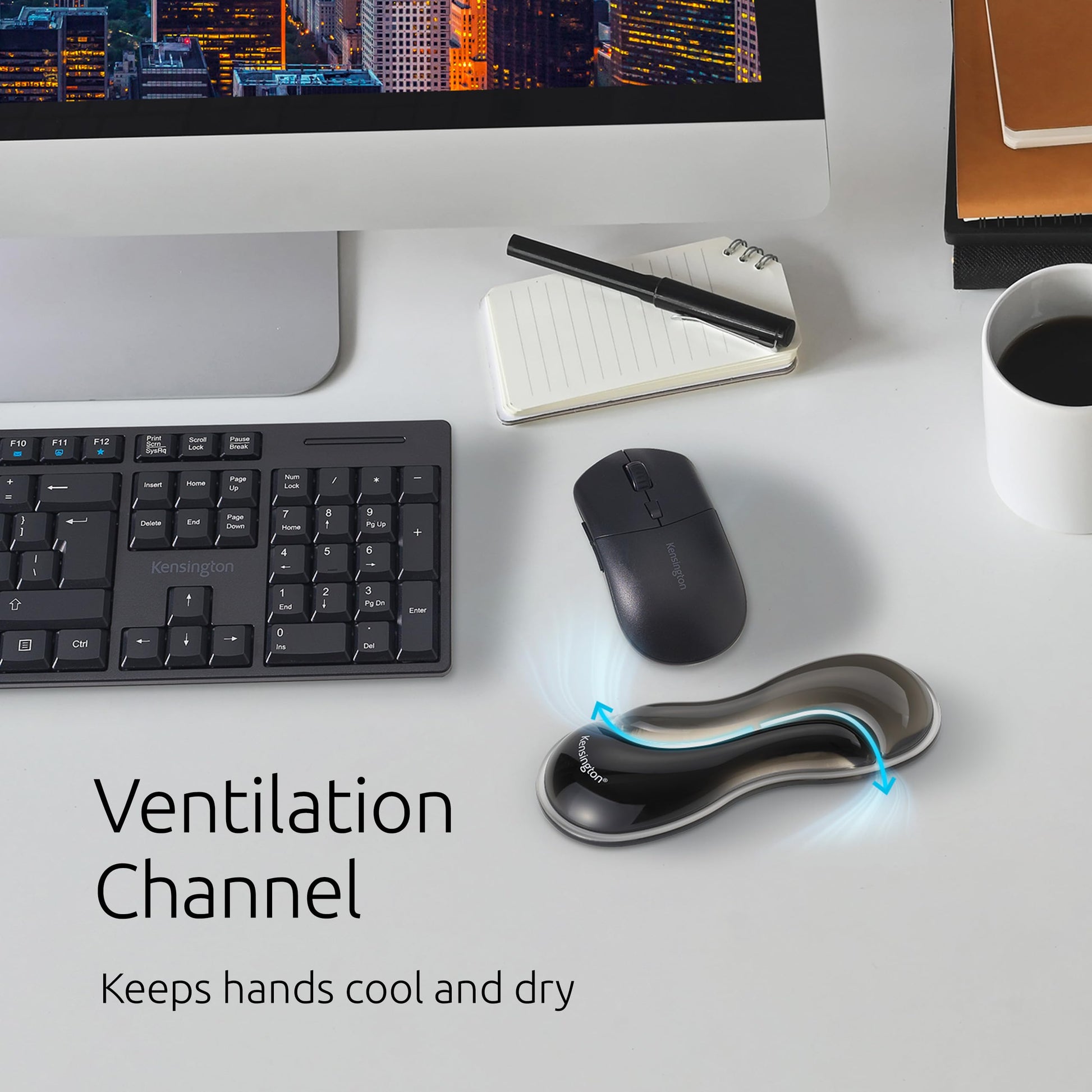 Kensington Slim Duo Gel Mouse Wrist Rest Support Cushion for Low Profile Mice & Trackballs
