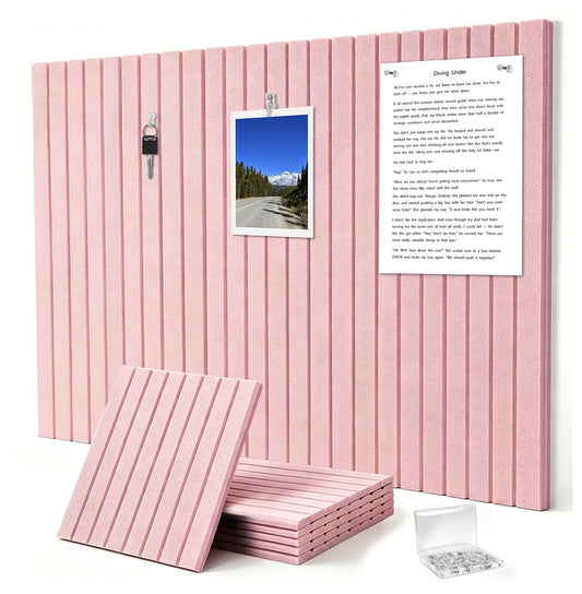 G Gamit 0.47" Thick Felt Pin Board 36"x24" Large Cork Board Alternative 6 Pack 11.81"x11.81"Felt