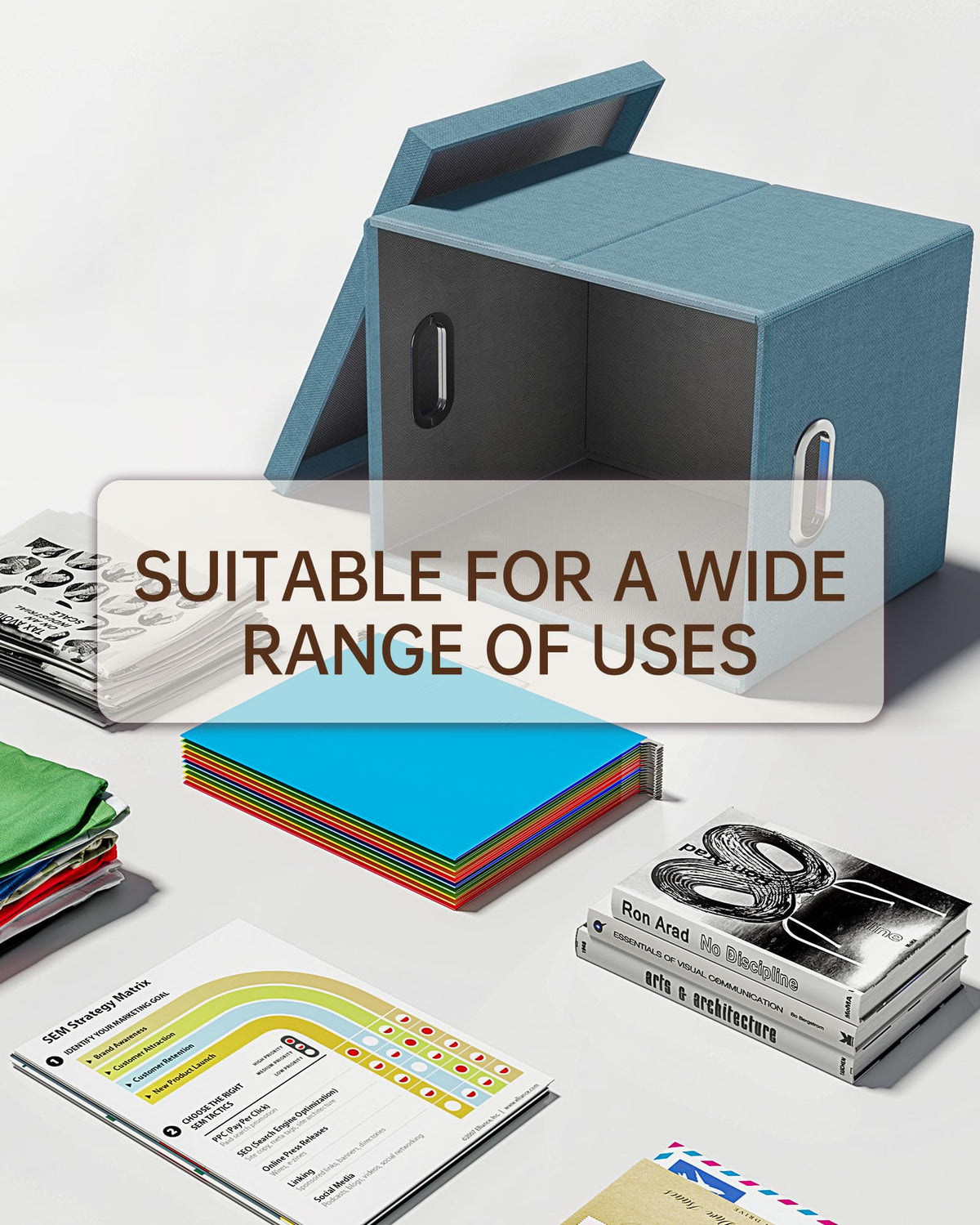 Oterri 2 Pack File Storage Organizer, Filing Box, Portable File Box with Lid, Fit for Letter/Legal