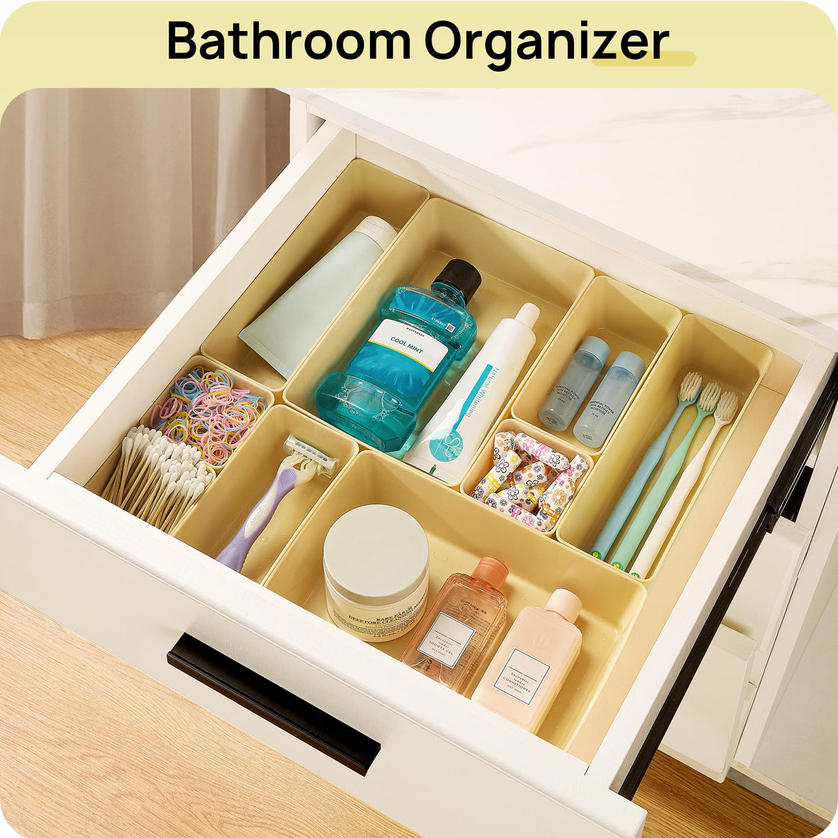 Vtopmart 25 Pack Plastic Drawer Organizers with Non-slip Rubber Pads
